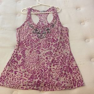 Purple cheetah print blouse